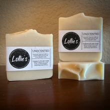 Load image into Gallery viewer, Anyone suffering from dry or sensitive skin who wants a gentle, soothing soap, free from fragrances and preservatives? Try our Unscented Soap.  It may look like our