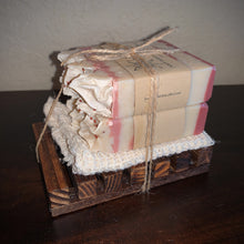 Load image into Gallery viewer, SOAP GIFT PACK 1, 2 or 3 Bars | Soap Saver Bag | Wooden Tray |
